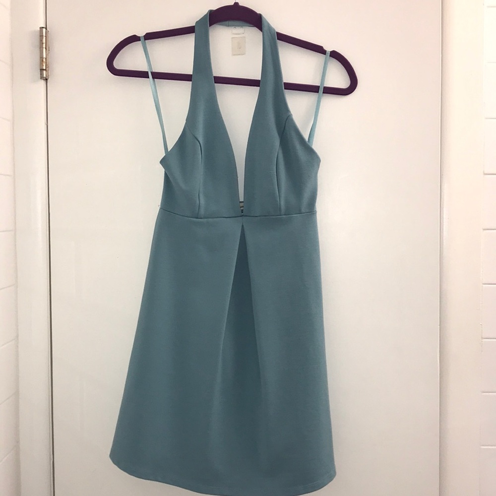 NWT: Urban Outfitters: Halter Backless Blue Dress - Picture 3 of 7